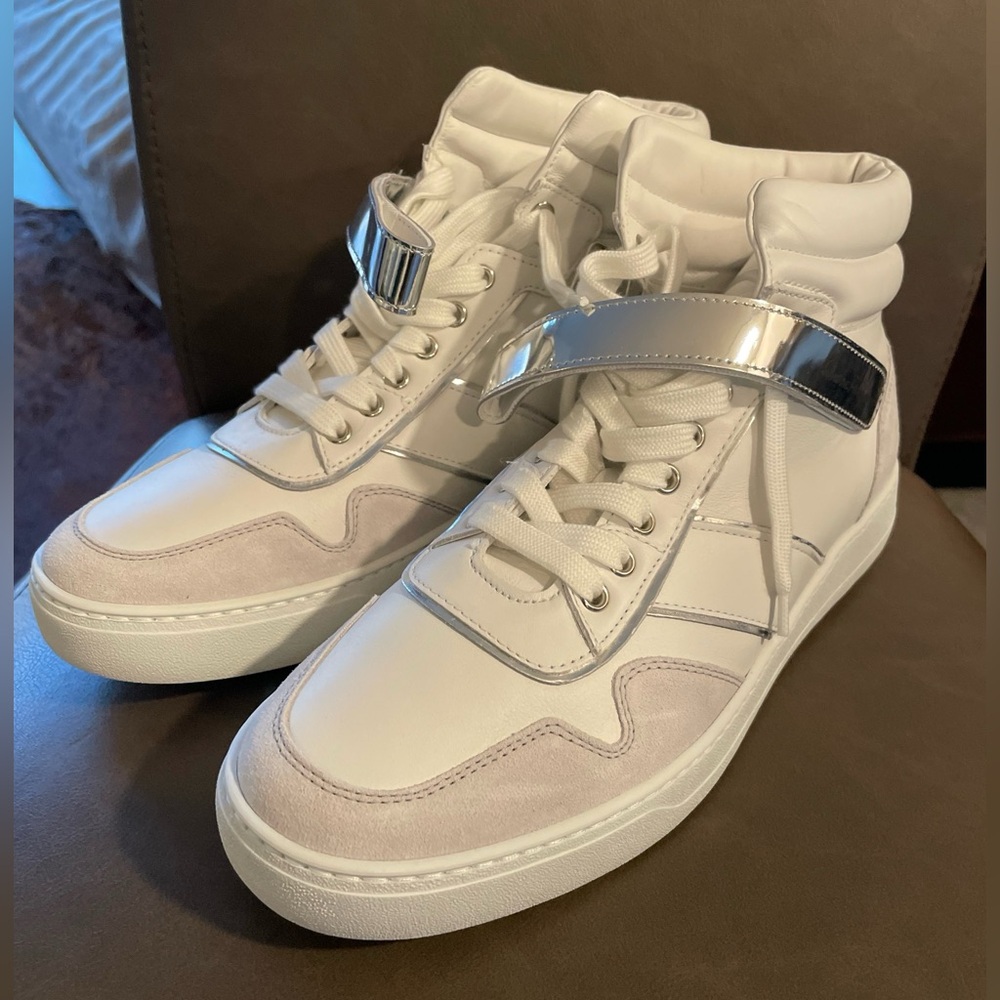SALVATORE FERRAGAMO MEN’S NOE HIGH-TOP LEATHER SNEAKERS